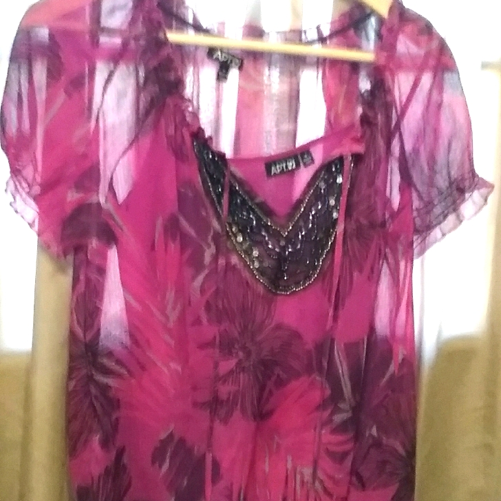 Apt.9 Beadwork Embellished Peasant Blouse With Matching Cami